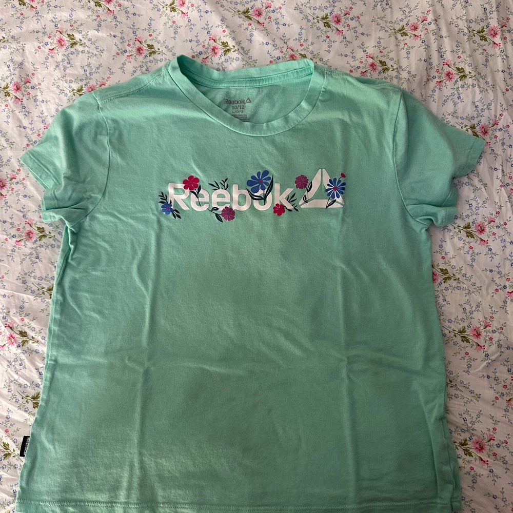 Reebok Kids' Mint Green Floral Tee